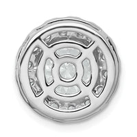 14kw 3 3/4ct Lab Grown DIA VS+ F+ Round Comp Halo Chain Slide Pendant