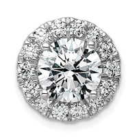 14kw 3 3/4ct Lab Grown DIA VS+ F+ Round Comp Halo Chain Slide Pendant