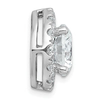 14kw 5ct Lab Grown DIA VS+ F+ Round Comp Halo Chain Slide Pendant