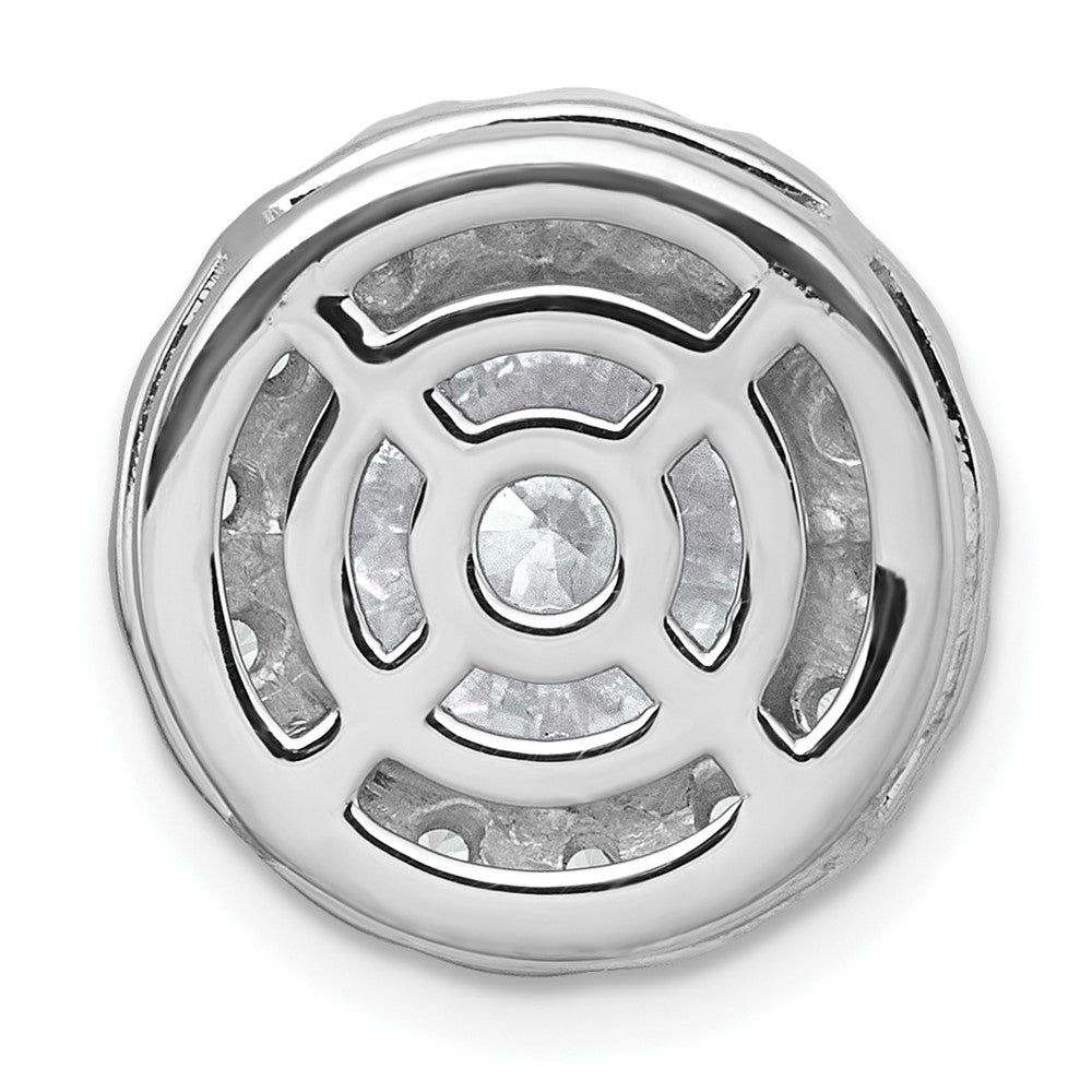 14kw 5ct Cert Lab Grown DIA VS+ F+ Round Comp Halo Chain Slide Pendant