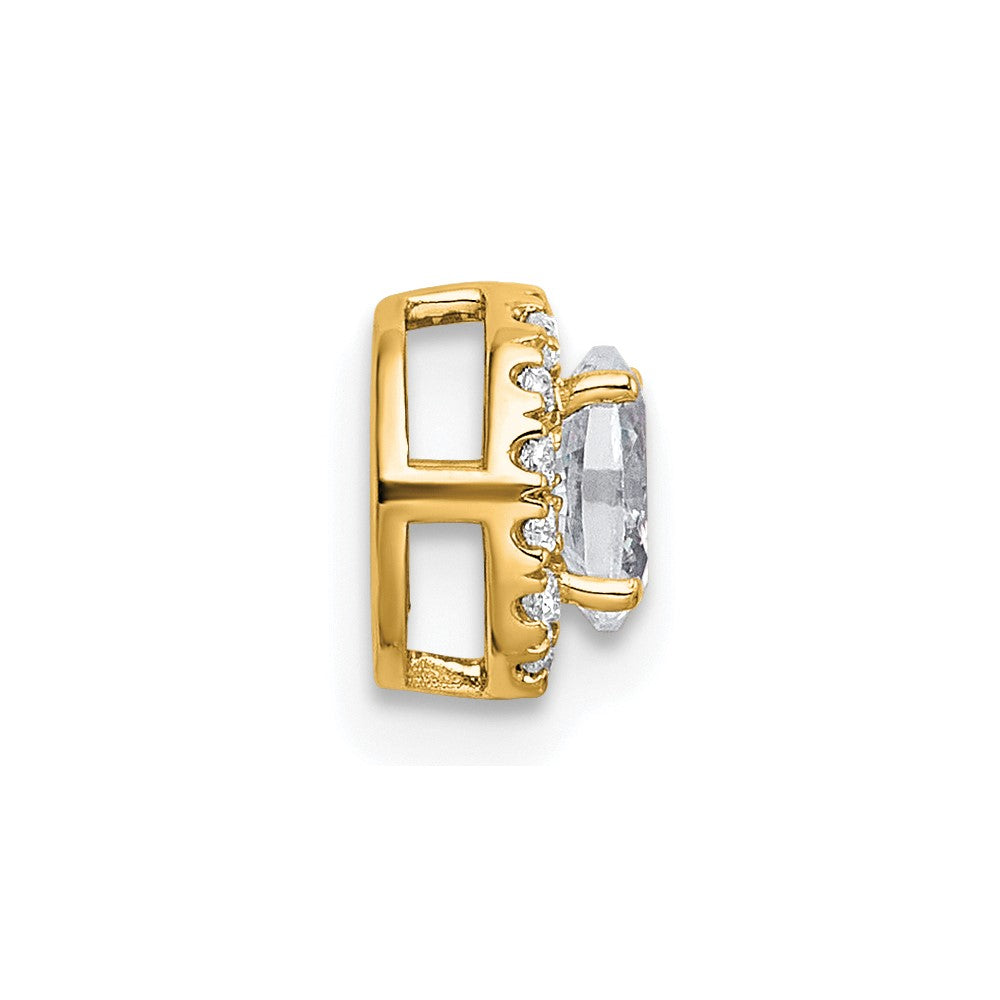 14k 1/3ct Lab Grown Diamond VS+ F+ Round Comp Halo Chain Slide