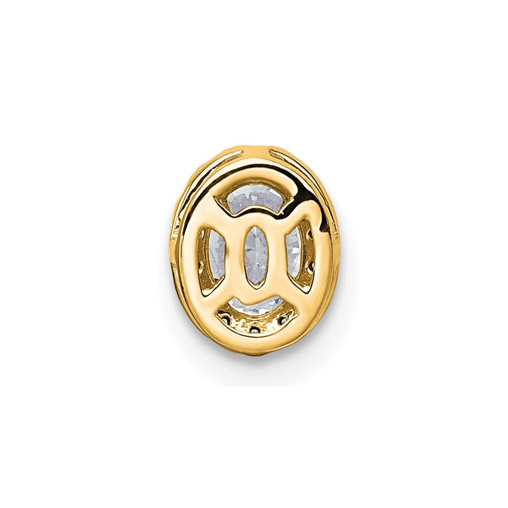14k 1/3ct Lab Grown Diamond VS+ F+ Round Comp Halo Chain Slide