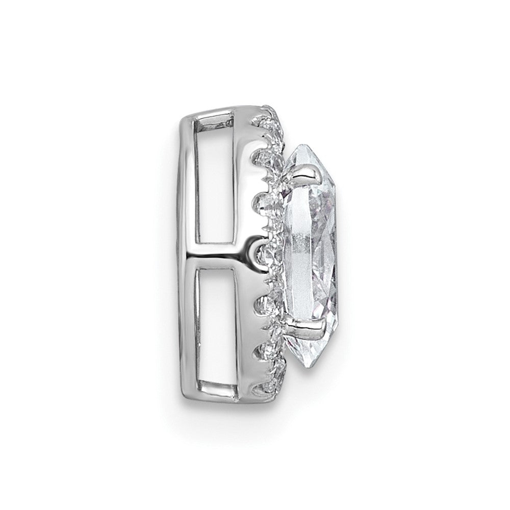 14kw 1 1/5ct Cert Lab Grown Diamond VS+ F+ Round Comp Halo Chain Slide