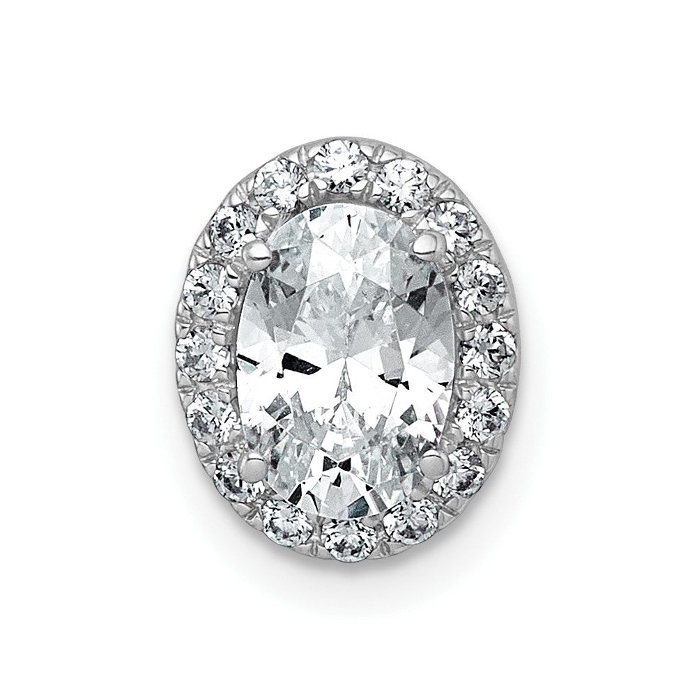 14kw 1 1/5ct Cert Lab Grown Diamond VS+ F+ Round Comp Halo Chain Slide