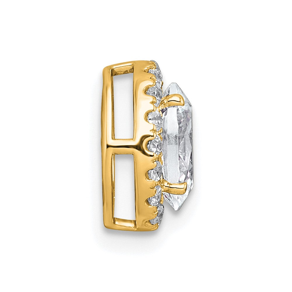 14k 1 1/5ct Lab Grown Diamond VS+ F+ Round Comp Halo Chain Slide