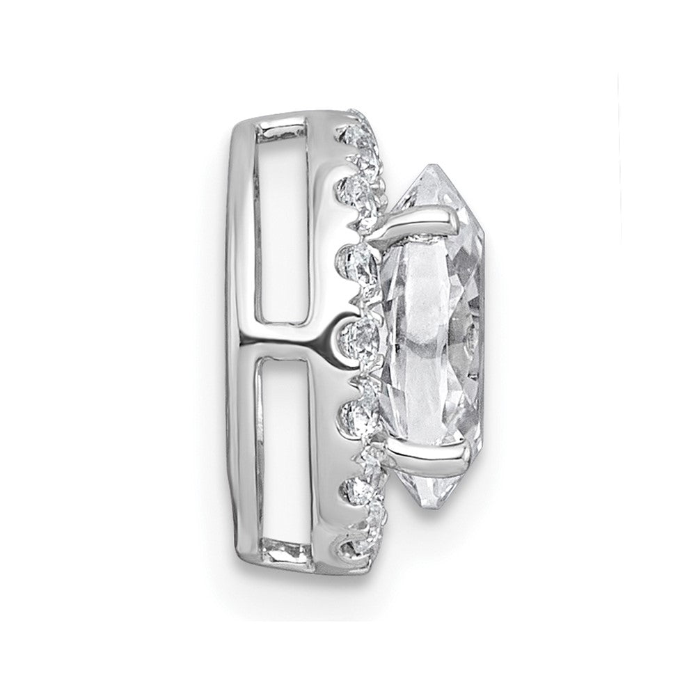 14kw 1 3/4ct Cert Lab Grown Diamond VS+ F+ Round Comp Halo Chain Slide