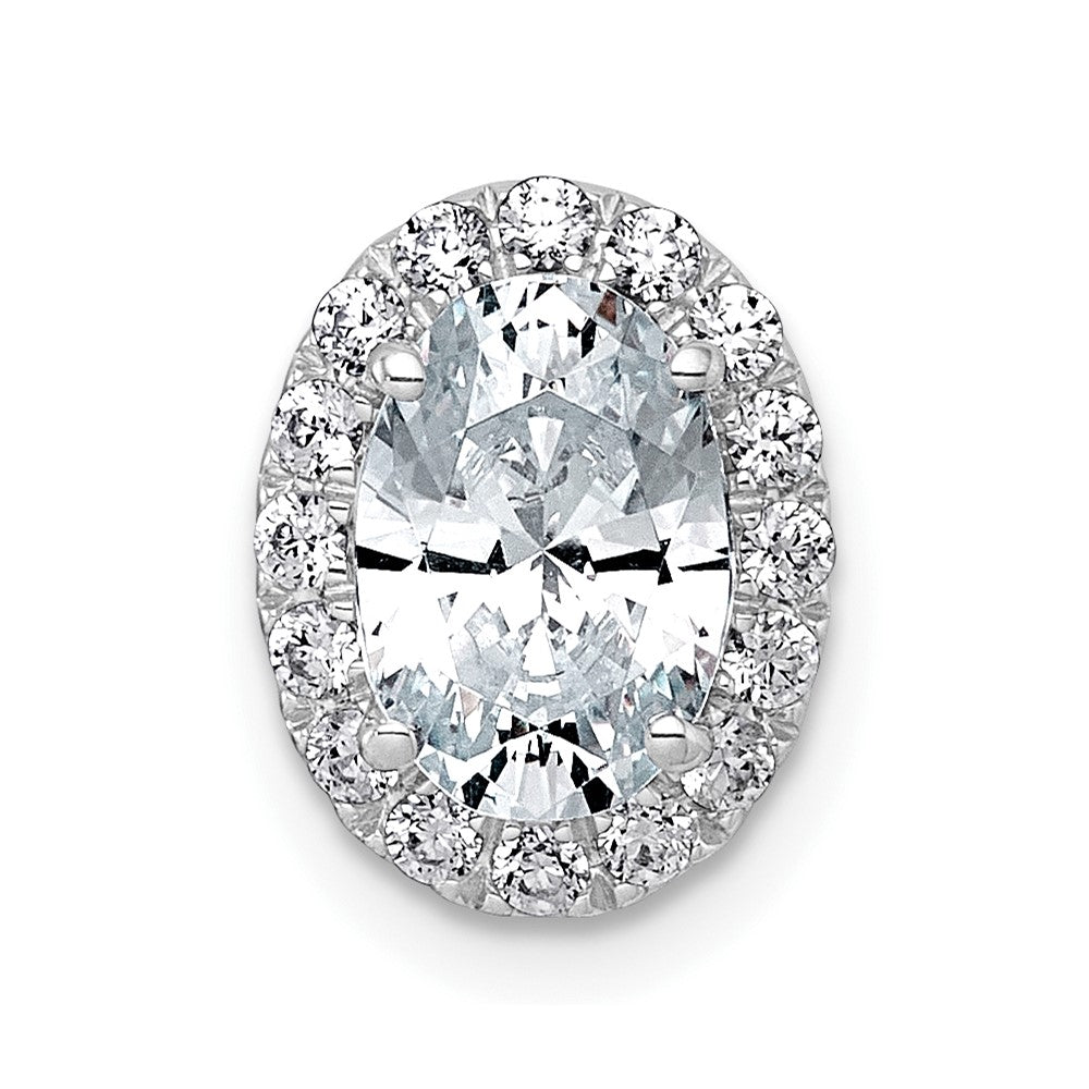 14kw 1 3/4ct Cert Lab Grown Diamond VS+ F+ Round Comp Halo Chain Slide