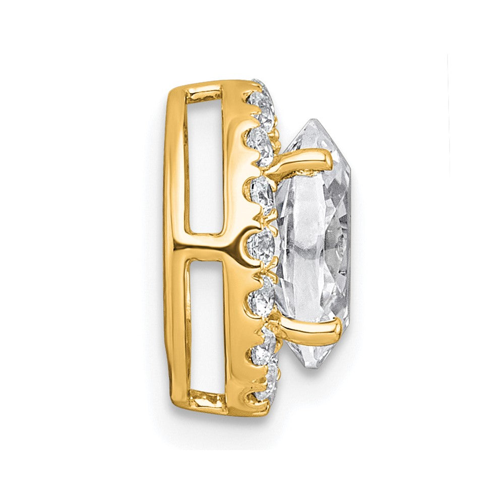 14k 1 3/4ct Cert Lab Grown Diamond VS+ F+ Round Comp Halo Chain Slide