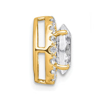 14k 1 3/4ct Lab Grown Diamond VS+ F+ Round Comp Halo Chain Slide