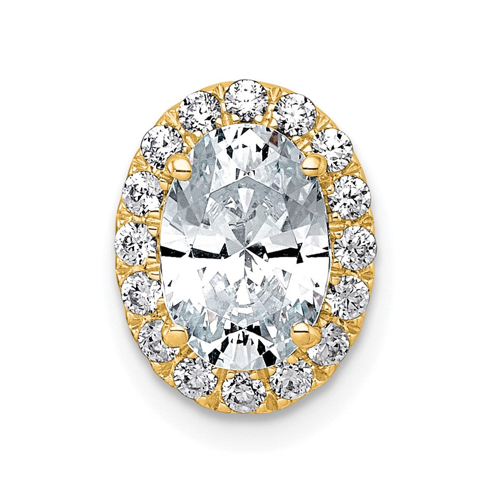 14k 1 3/4ct Cert Lab Grown Diamond VS+ F+ Round Comp Halo Chain Slide