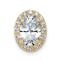 14k 1 3/4ct Lab Grown Diamond VS+ F+ Round Comp Halo Chain Slide