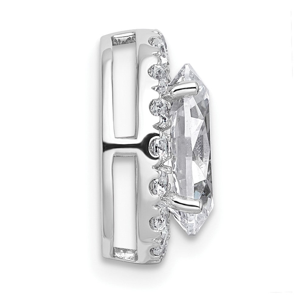 14kw 2 3/8ct Lab Grown Diamond VS+ F+ Round Comp Halo Chain Slide