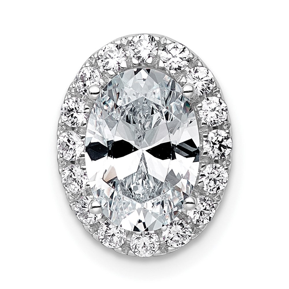 14kw 2 3/8ct Cert Lab Grown Diamond VS+ F+ Round Comp Halo Chain Slide