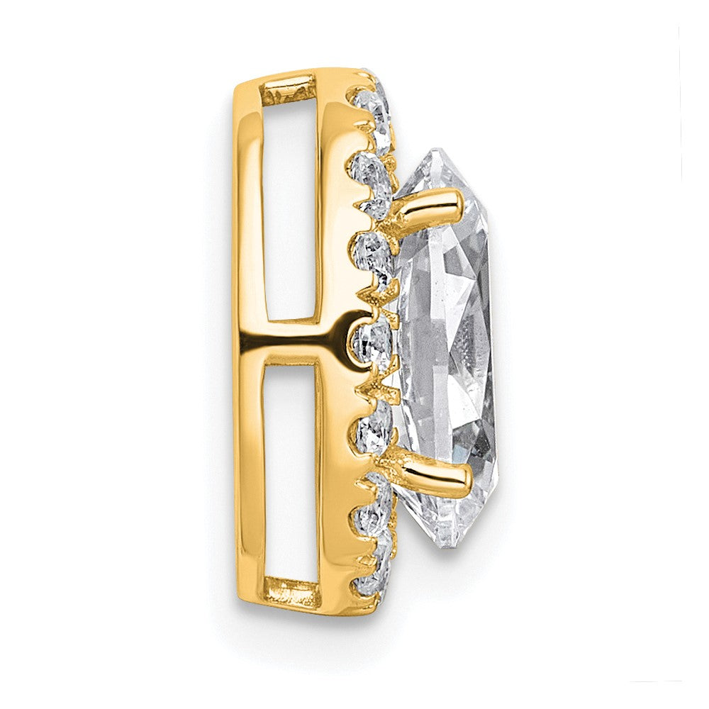 14k 2 3/8ct Lab Grown Diamond VS+ F+ Round Comp Halo Chain Slide