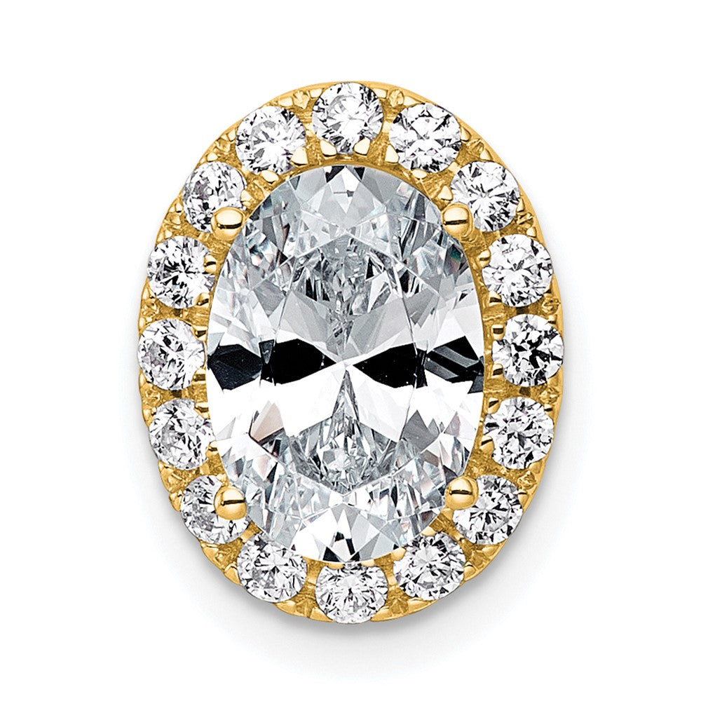 14k 2 3/8ct Lab Grown Diamond VS+ F+ Round Comp Halo Chain Slide