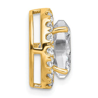 14k 2 7/8ct Lab Grown Diamond VS+ F+ Round Comp Halo Chain Slide