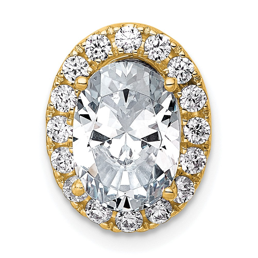 14k 2 7/8ct Cert Lab Grown Diamond VS+ F+ Round Comp Halo Chain Slide