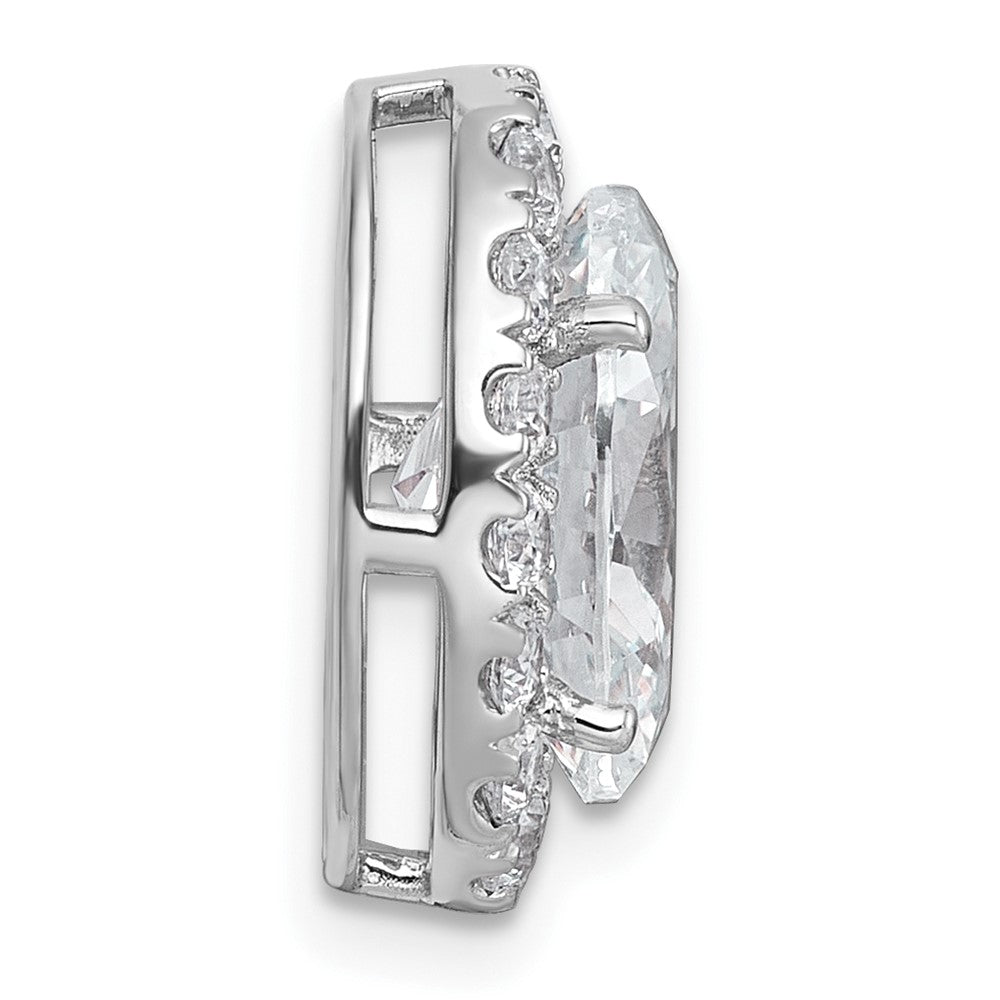 14kw 3 3/4ct Cert Lab Grown Diamond VS+ F+ Round Comp Halo Chain Slide