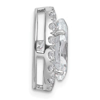 14kw 3 3/4ct Cert Lab Grown Diamond VS+ F+ Round Comp Halo Chain Slide