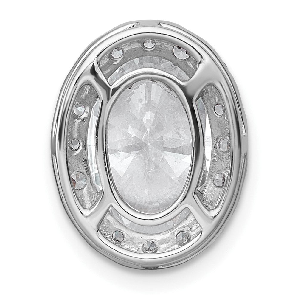 14kw 3 3/4ct Cert Lab Grown Diamond VS+ F+ Round Comp Halo Chain Slide