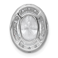 14kw 3 3/4ct Cert Lab Grown Diamond VS+ F+ Round Comp Halo Chain Slide