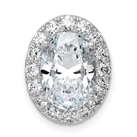 14kw 3 3/4ct Cert Lab Grown Diamond VS+ F+ Round Comp Halo Chain Slide