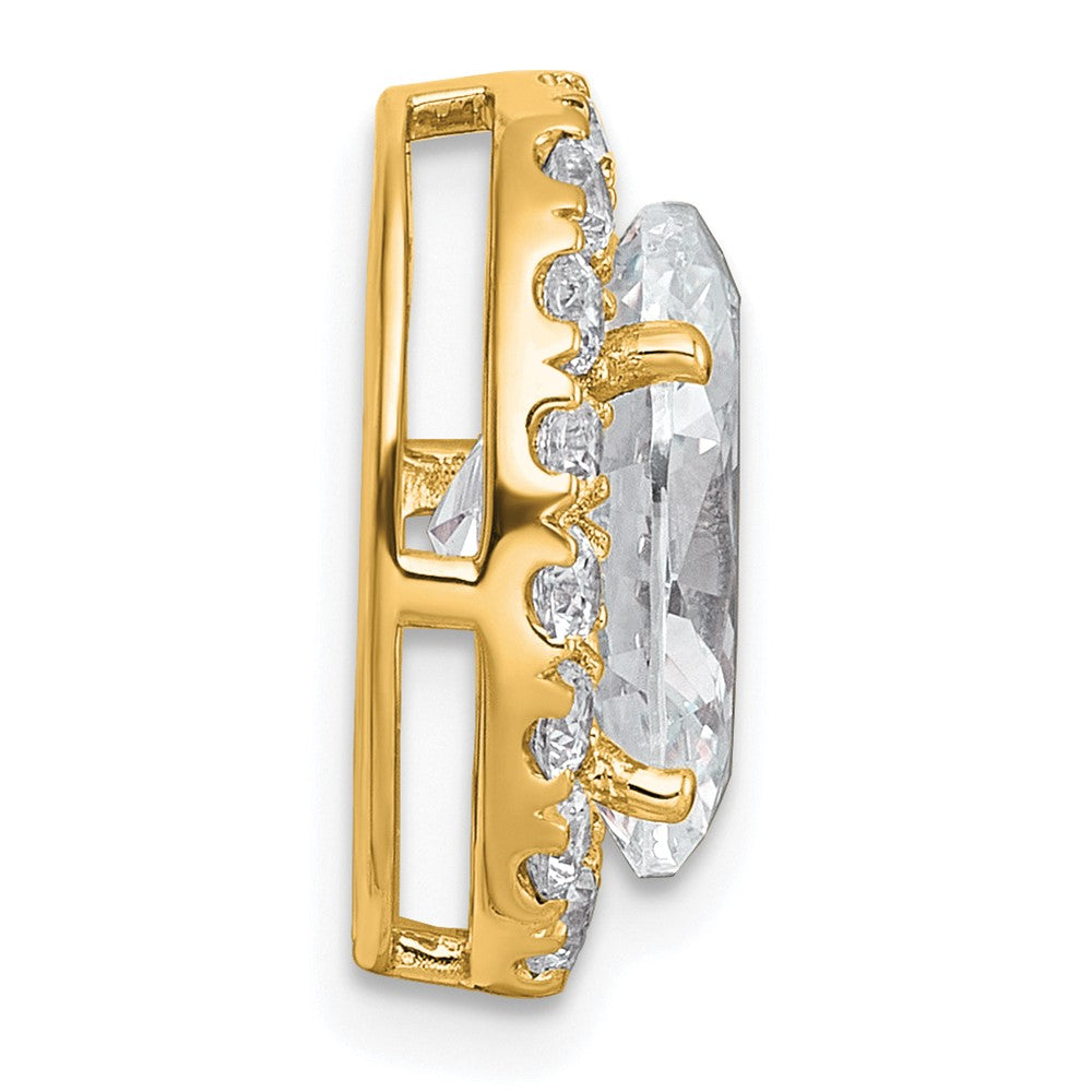 14k 3 3/4ct Cert Lab Grown Diamond VS+ F+ Round Comp Halo Chain Slide