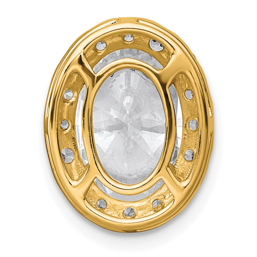 14k 3 3/4ct Lab Grown Diamond VS+ F+ Round Comp Halo Chain Slide