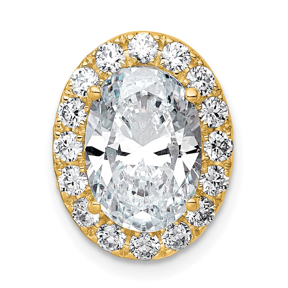 14k 3 3/4ct Lab Grown Diamond VS+ F+ Round Comp Halo Chain Slide