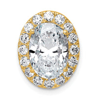 14k 3 3/4ct Lab Grown Diamond VS+ F+ Round Comp Halo Chain Slide