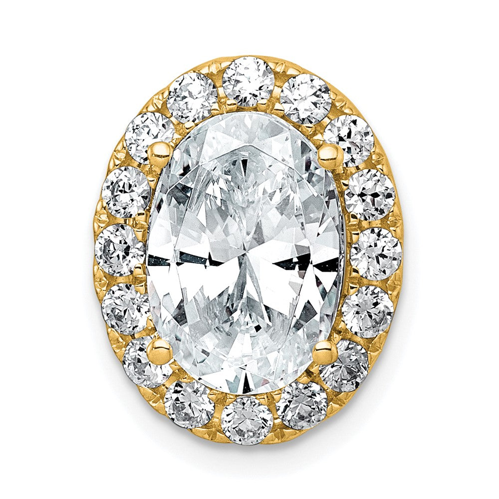14k 4 3/4ct Cert Lab Grown Diamond VS+ F+ Round Comp Halo Chain Slide