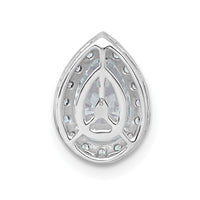 14kw 1 1/5ct Lab Grown Diamond VS+ F+ Pear Comp Halo Chain Slide Pendant