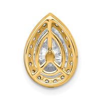 14k 1 3/4ct Lab Grown Diamond VS+ F+ Pear Comp Halo Chain Slide Pendant