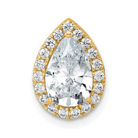 14k 1 3/4ct Lab Grown Diamond VS+ F+ Pear Comp Halo Chain Slide Pendant