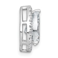 14kw 2 1/3ct Cert Lab Grown Dia VS+ F+ Pear Comp Halo Chain Slide Pendant
