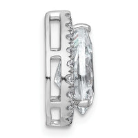 14kw 2 3/4ct Cert Lab Grown Dia VS+ F+ Pear Comp Halo Chain Slide Pendant