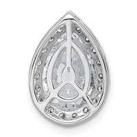14kw 2 3/4ct Cert Lab Grown Dia VS+ F+ Pear Comp Halo Chain Slide Pendant