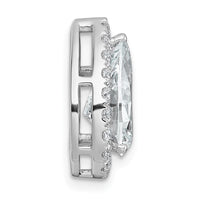 14kw 3 3/8ct Lab Grown Diamond VS+ F+ Pear Comp Halo Chain Slide Pendant