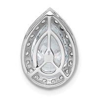 14kw 3 3/8ct Lab Grown Diamond VS+ F+ Pear Comp Halo Chain Slide Pendant