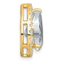 14k 4 1/2ct Lab Grown Diamond VS+ F+ Pear Comp Halo Chain Slide Pendant
