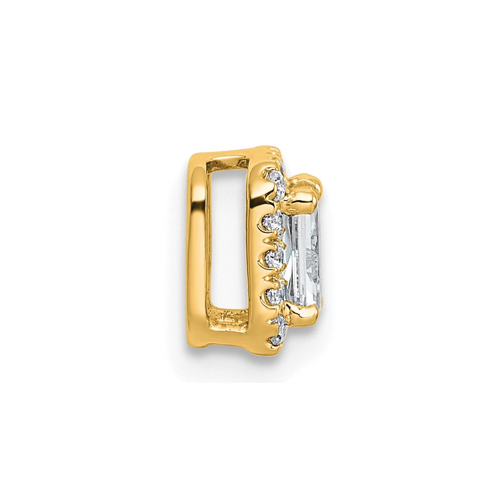14k 1/3ct Lab Grown Diamond VS+ F+ Radiant Comp Halo Chain Slide