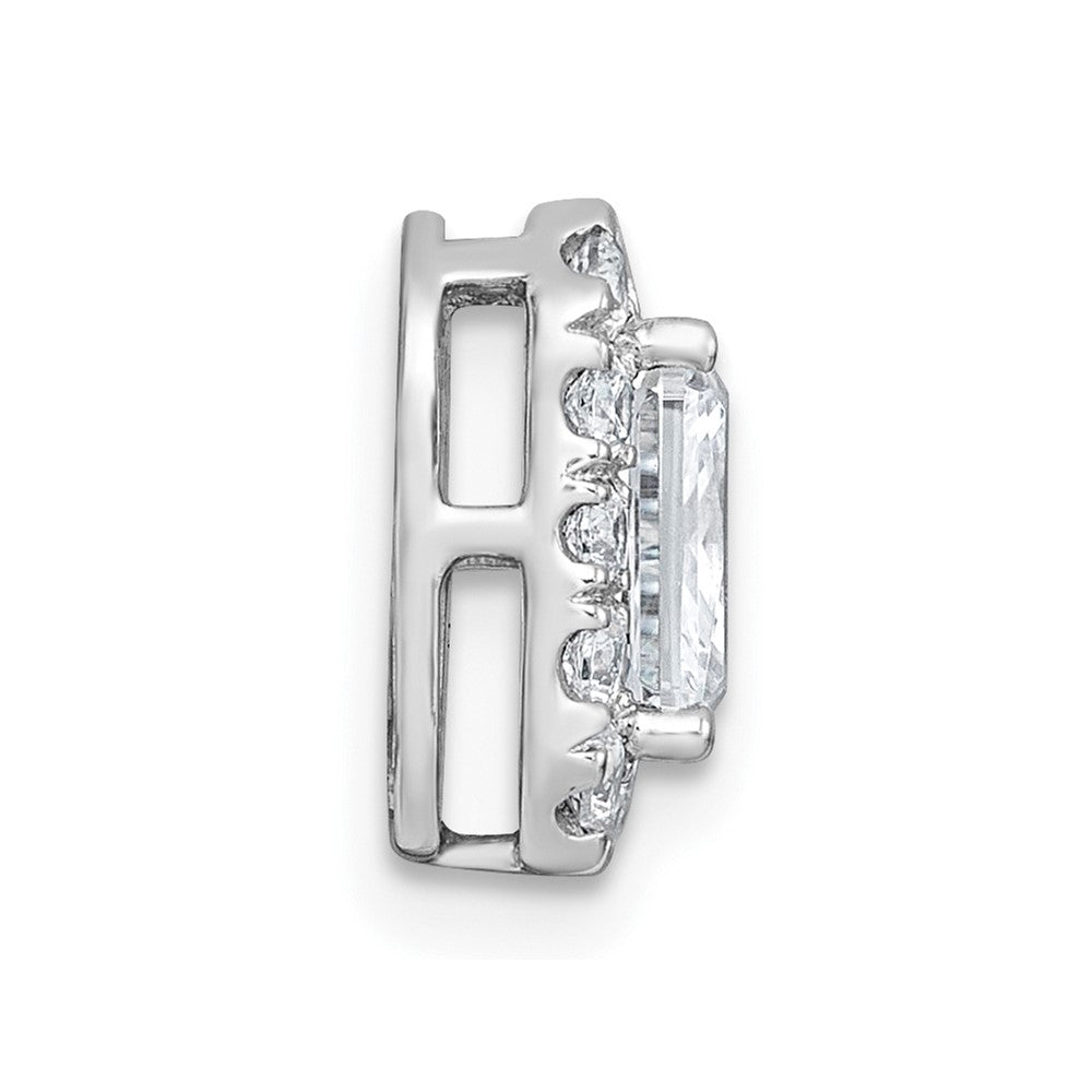 14kw 1 1/3ct Lab Grown Diamond VS+ F+ Radiant Comp Halo Chain Slide