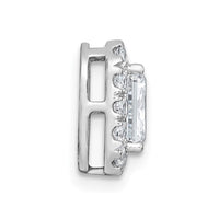 14kw 1 1/3ct Lab Grown Diamond VS+ F+ Radiant Comp Halo Chain Slide