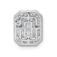 14kw 1 1/3ct Lab Grown Diamond VS+ F+ Radiant Comp Halo Chain Slide