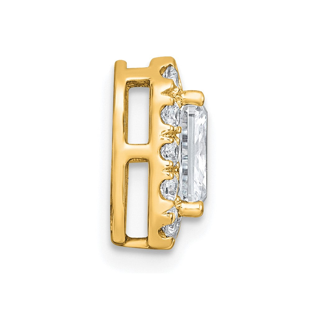 14k 1 1/3ct Cert Lab Grown Diamond VS+ F+ Radiant Comp Halo Chain Slide
