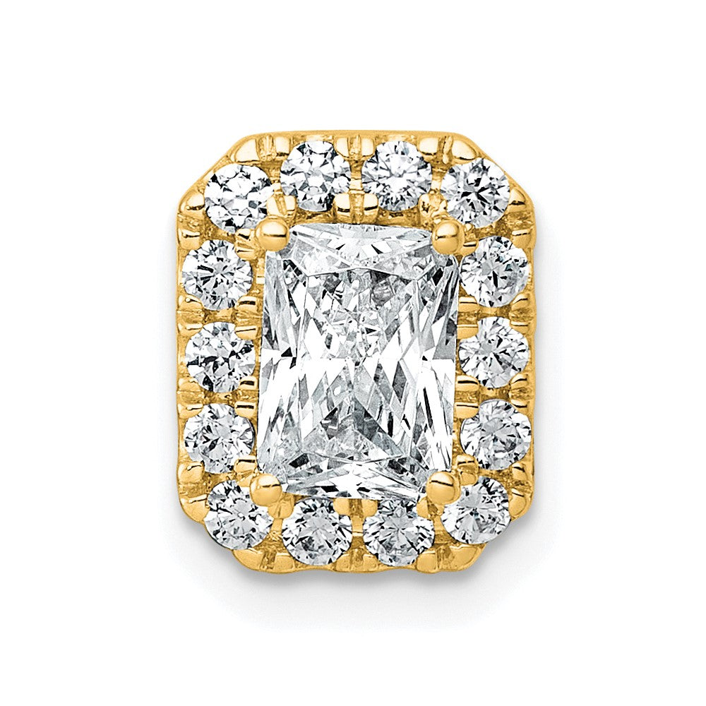 14k 1 1/3ct Cert Lab Grown Diamond VS+ F+ Radiant Comp Halo Chain Slide