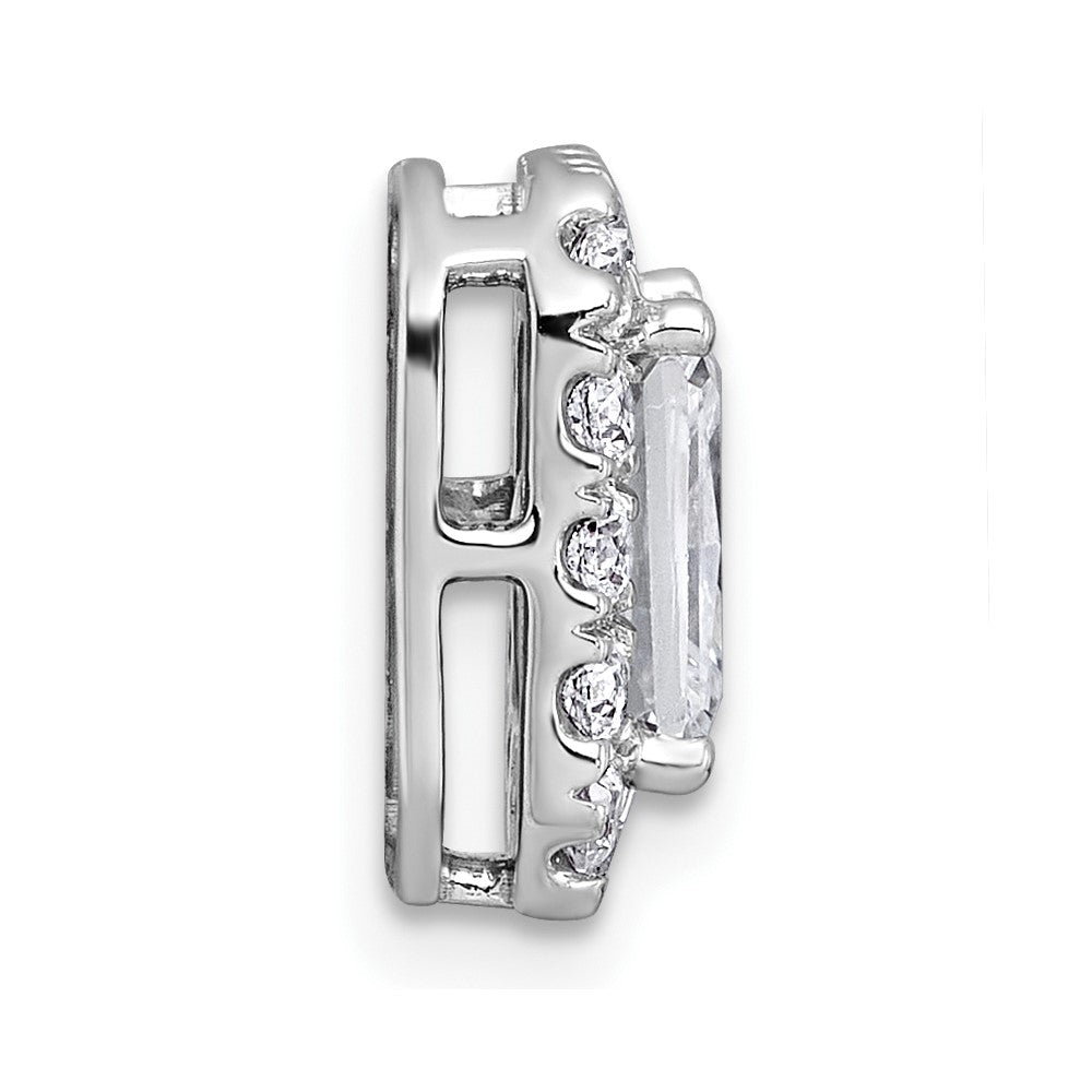 14kw 2ct Lab Grown Diamond VS+ F+ Radiant Comp Halo Chain Slide