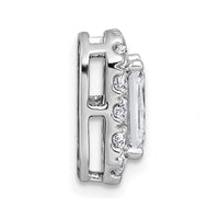 14kw 2ct Lab Grown Diamond VS+ F+ Radiant Comp Halo Chain Slide