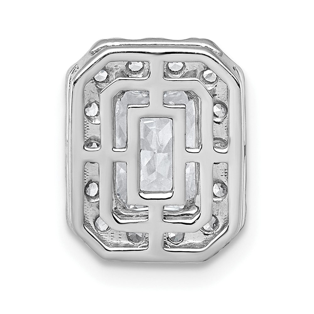 14kw 2ct Lab Grown Diamond VS+ F+ Radiant Comp Halo Chain Slide