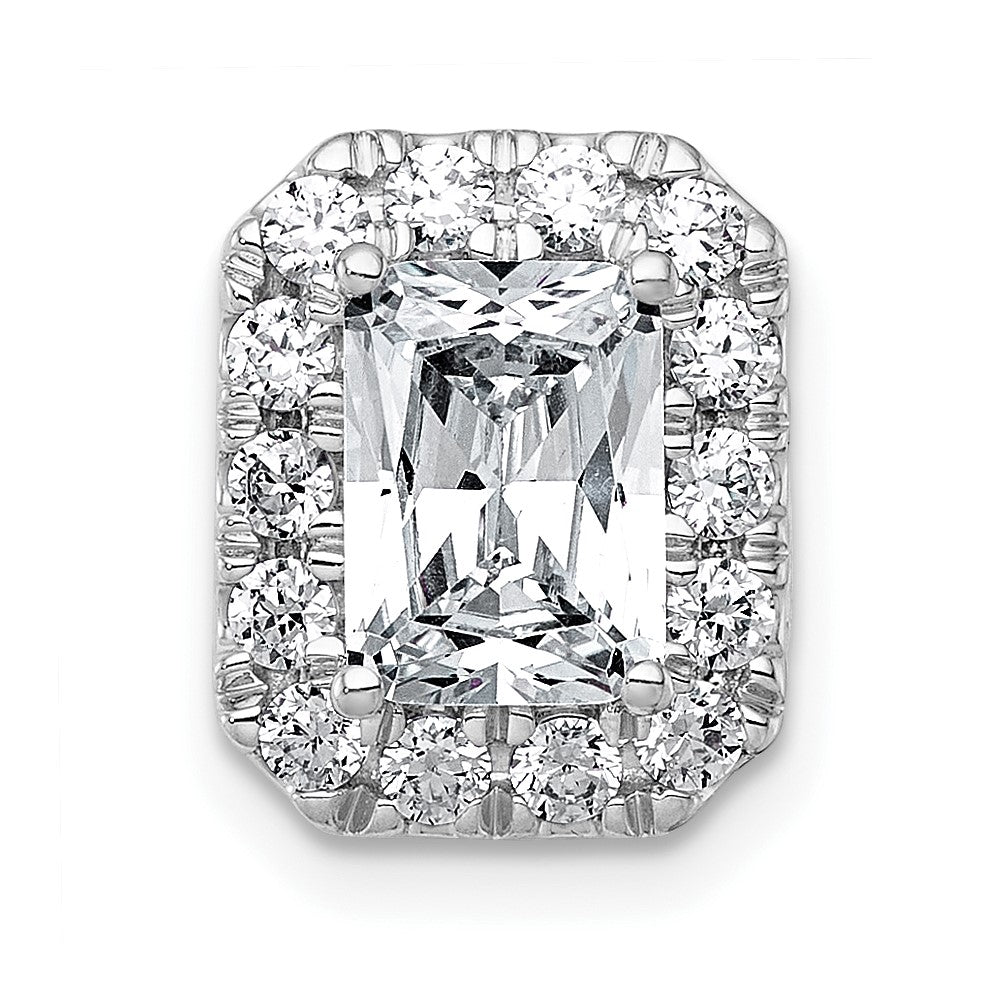14kw 2ct Lab Grown Diamond VS+ F+ Radiant Comp Halo Chain Slide